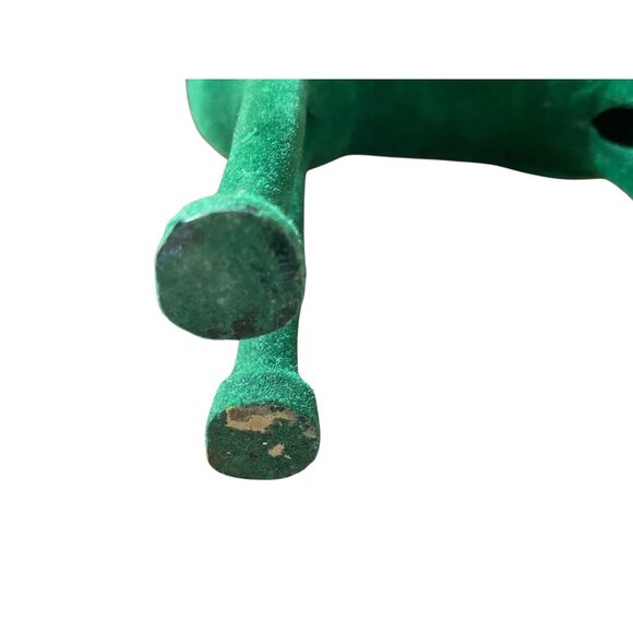 Zodax Flocked Standing Deer Figurine Statue Green 12.5 Inch High - Picture 8 of 9